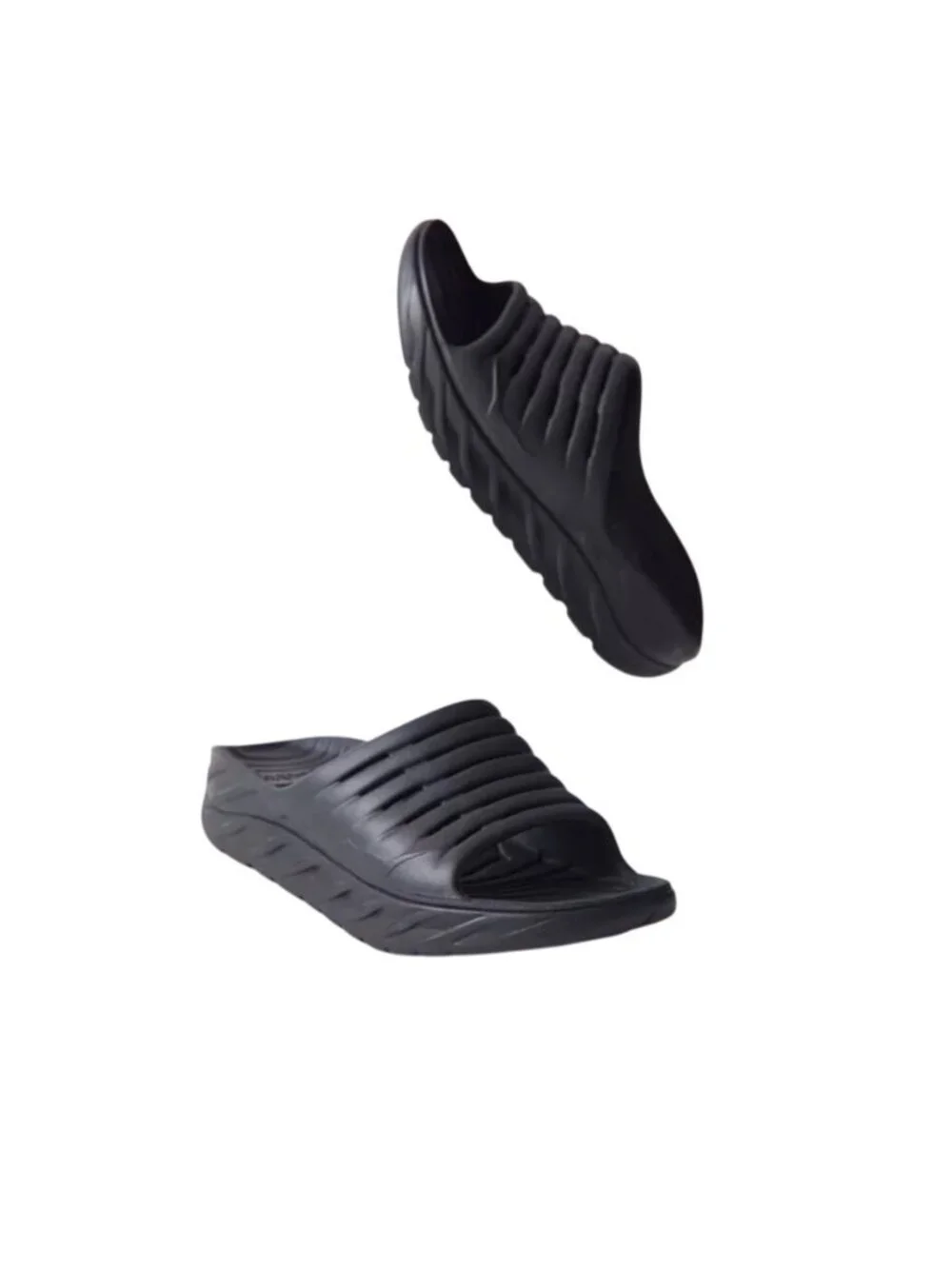 Hoka One One Ora Recovery Slide 2 sandals Black Size 11 Comfortable Lightweight